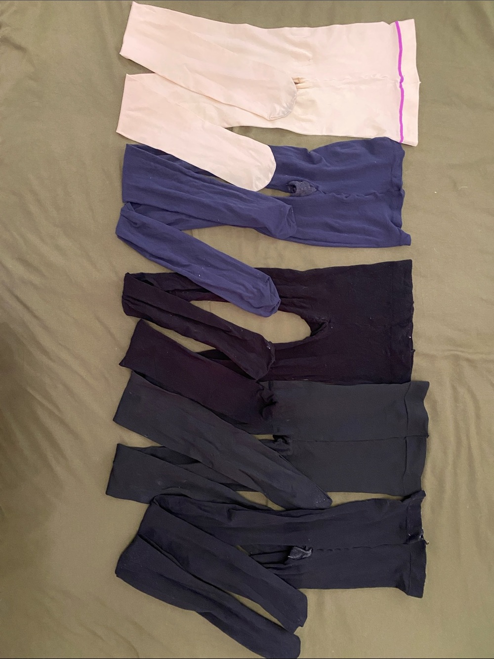 Assorted Women's Tights in Cream, Navy & Black